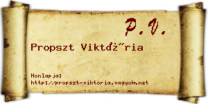 Propszt Viktória névjegykártya